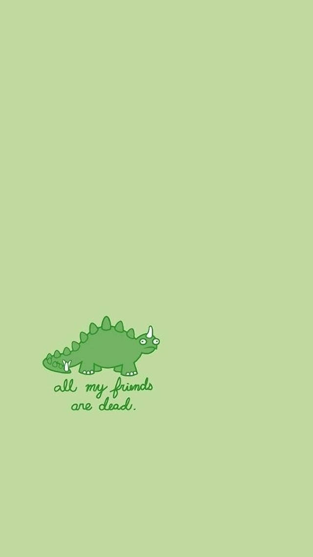 Green Funny Dinosaur Background