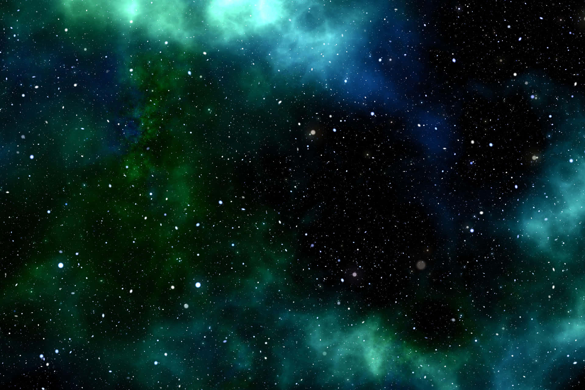 Green Galaxy Scattered Stars Background