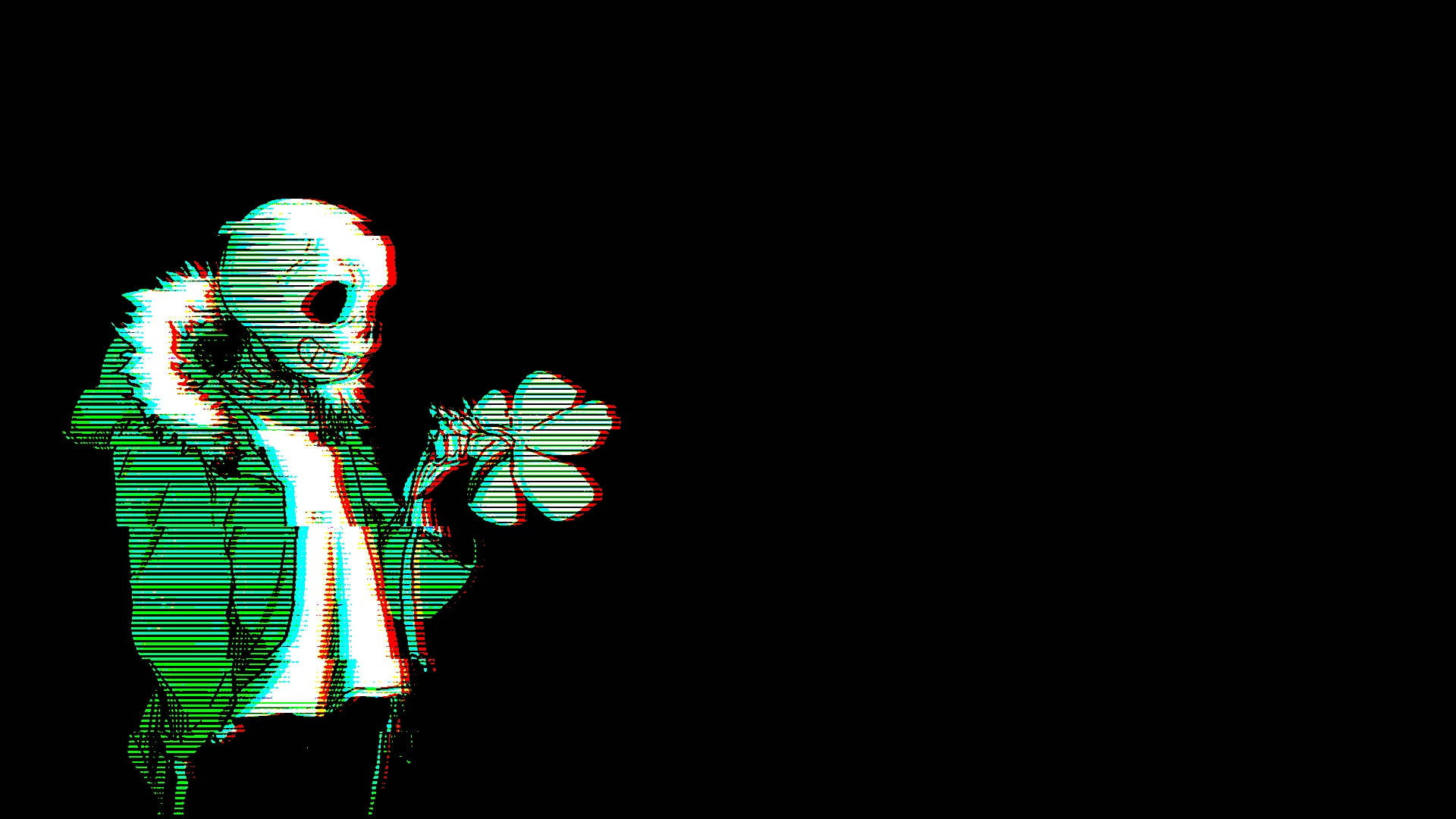 Green Glitchcore Sans Skeleton Desktop