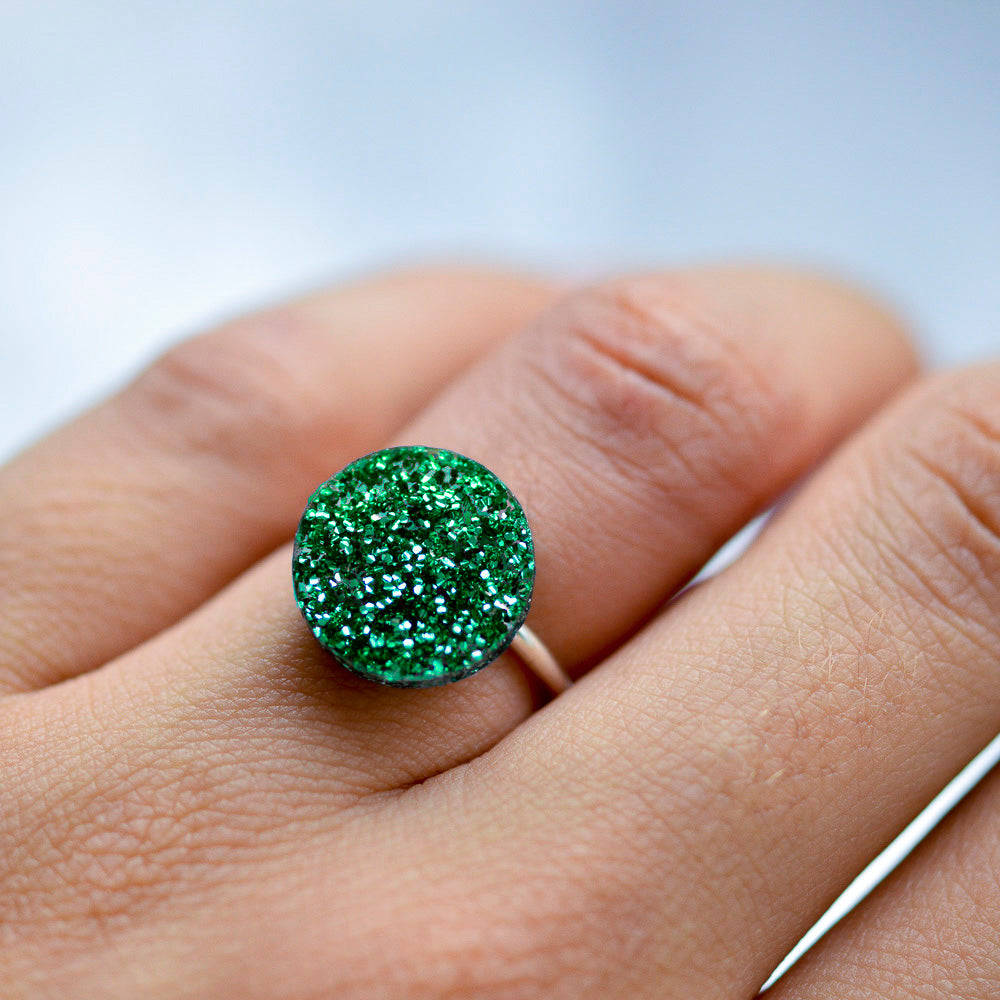 Green Glitter Ring