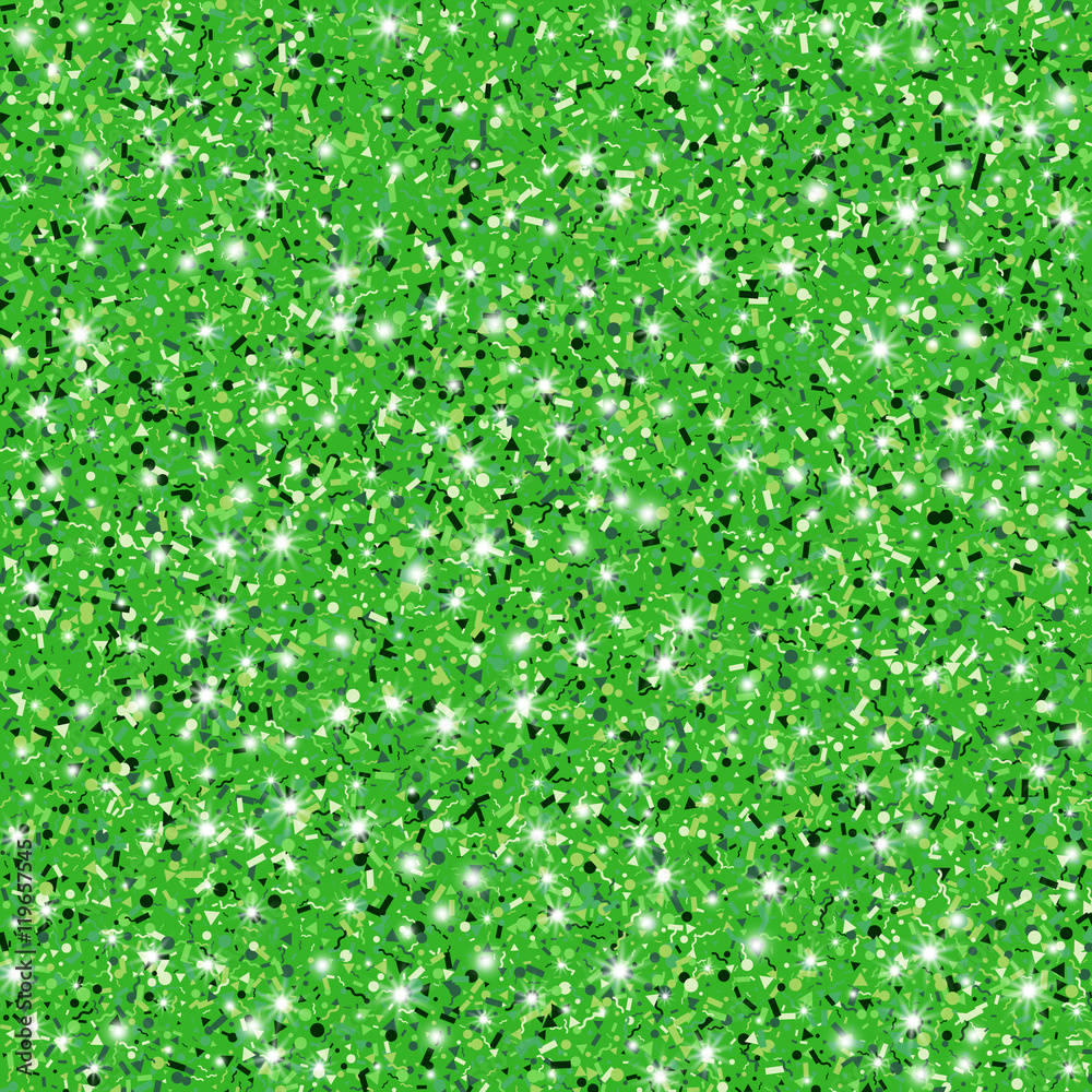 Green Glittery Background With Stars