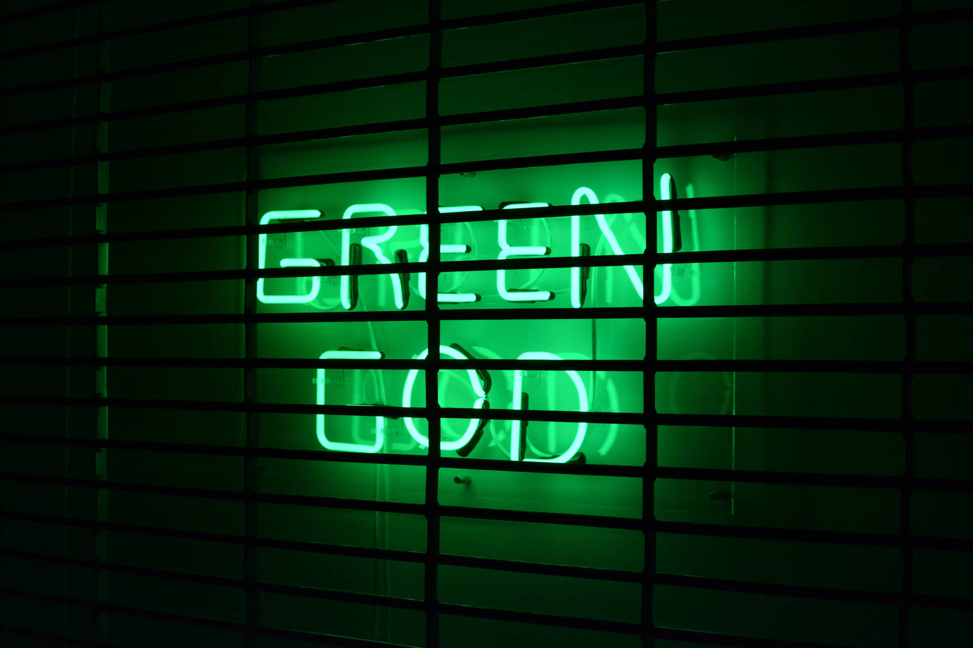 Green God Neon Green Signage Background