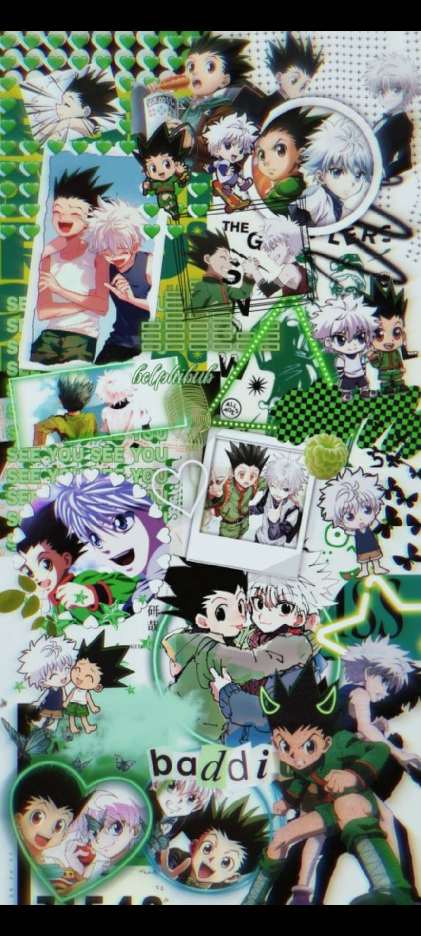 Green Gon And Killua Collage