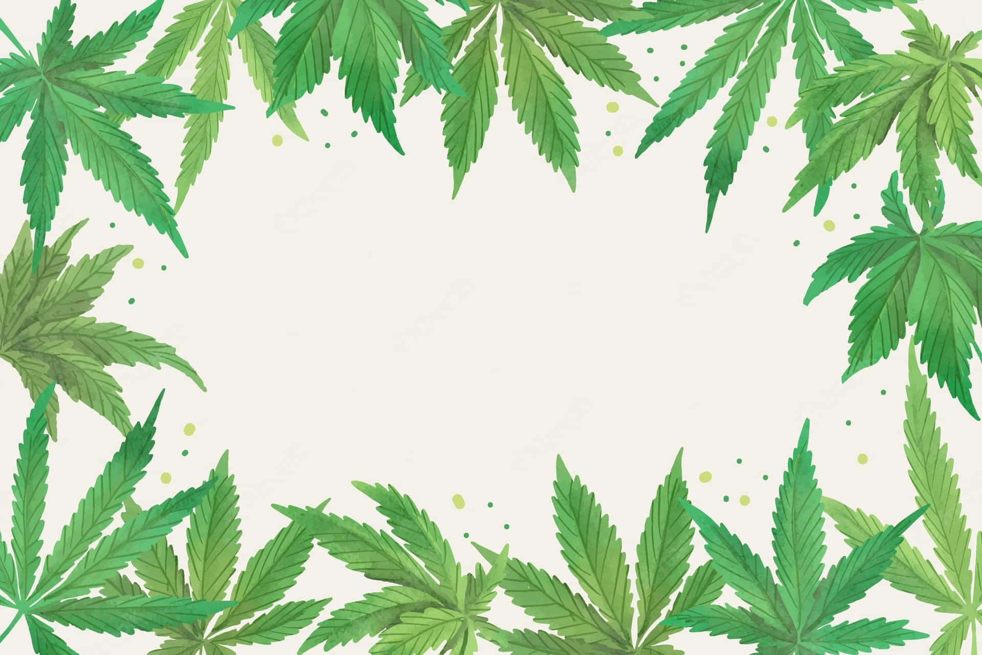 Green Gradient Marijuana Leaves