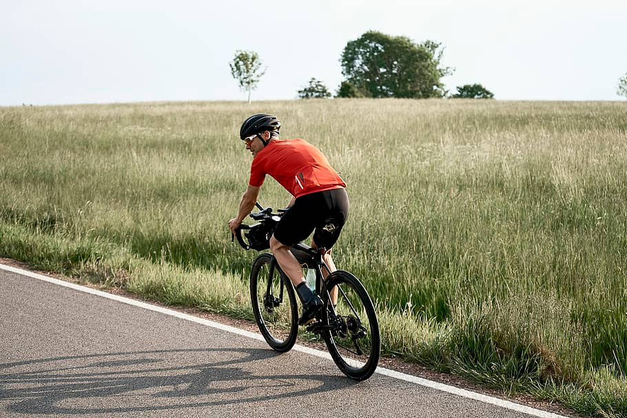 Green Grass Field Road Bike Ride Background