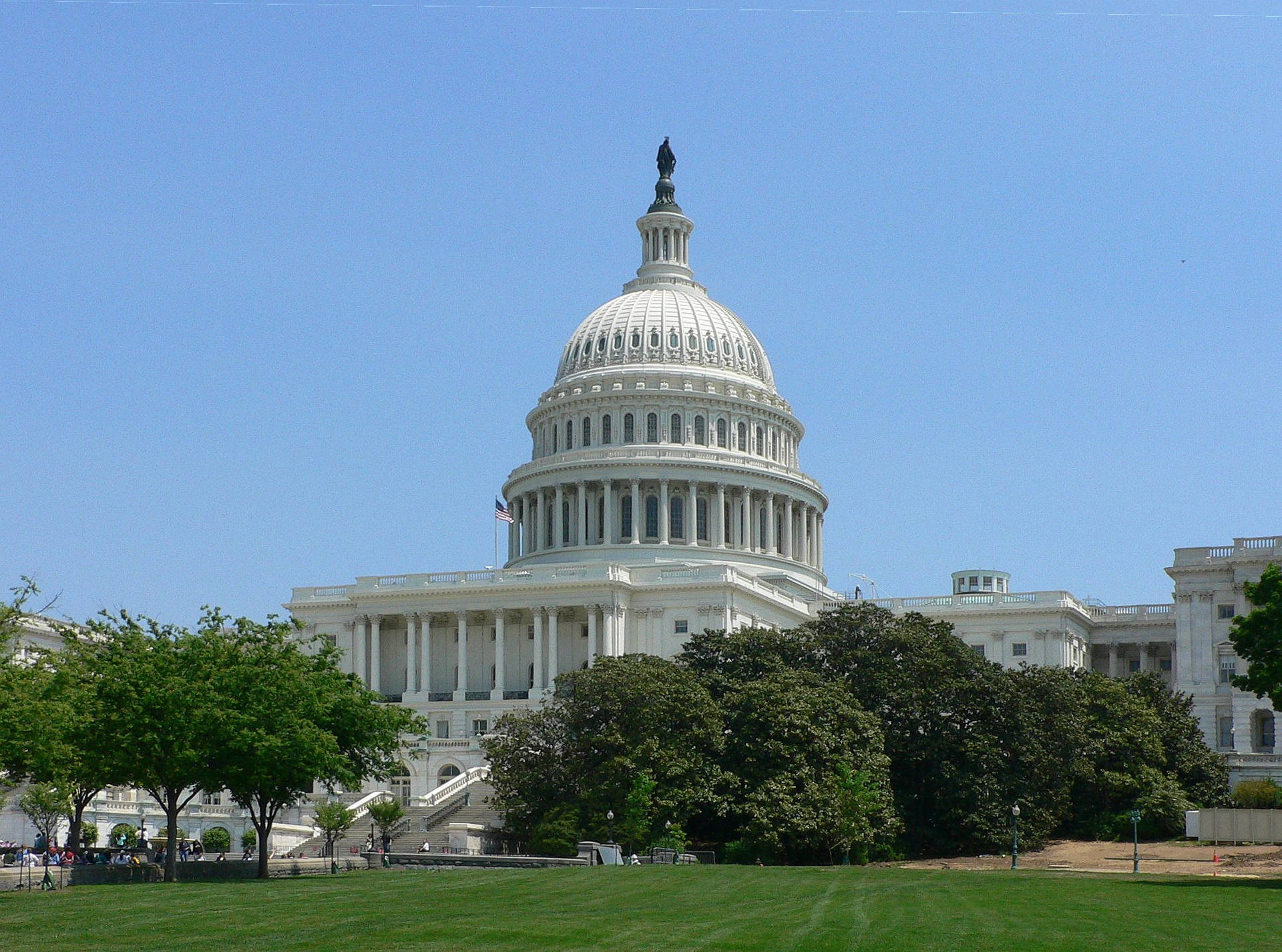 Green Grass Trees United States Capitol