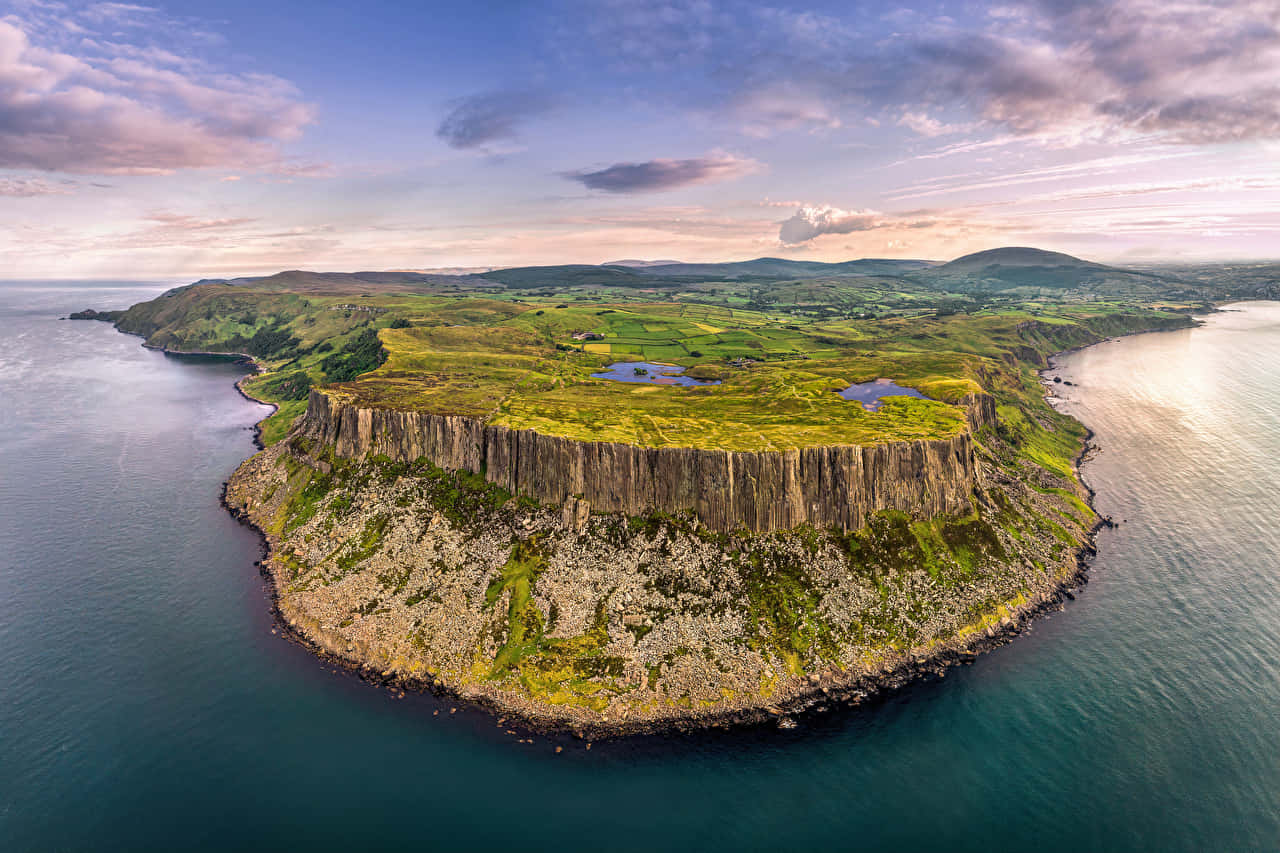 Green Grassy Island Ireland Desktop Background