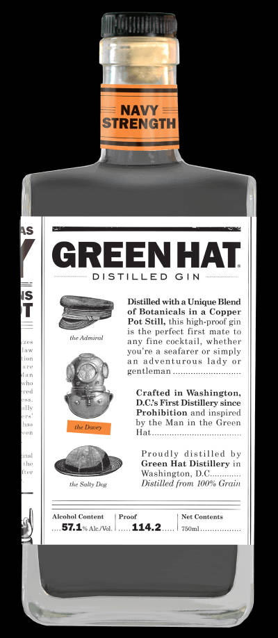 Green Hat Navy Strength Distilled Gin Background