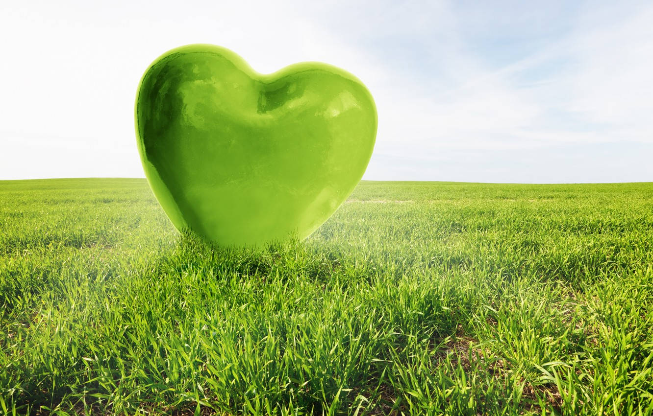 Green Heart Field Background