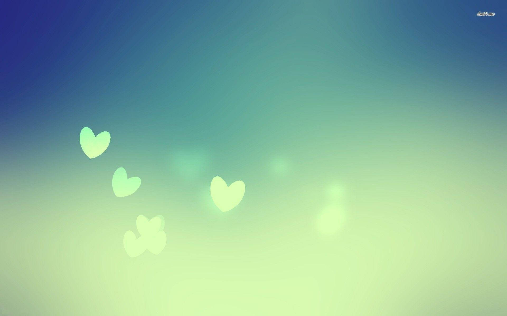 Green Heart Floating Background