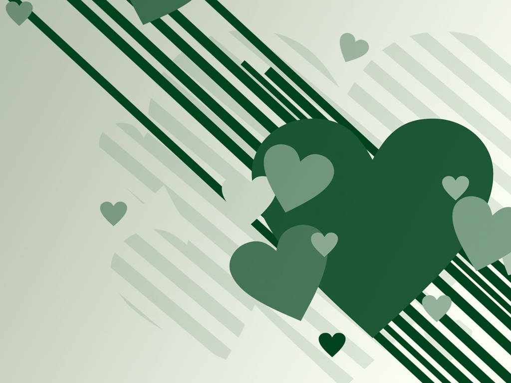 Green Heart Lines Background