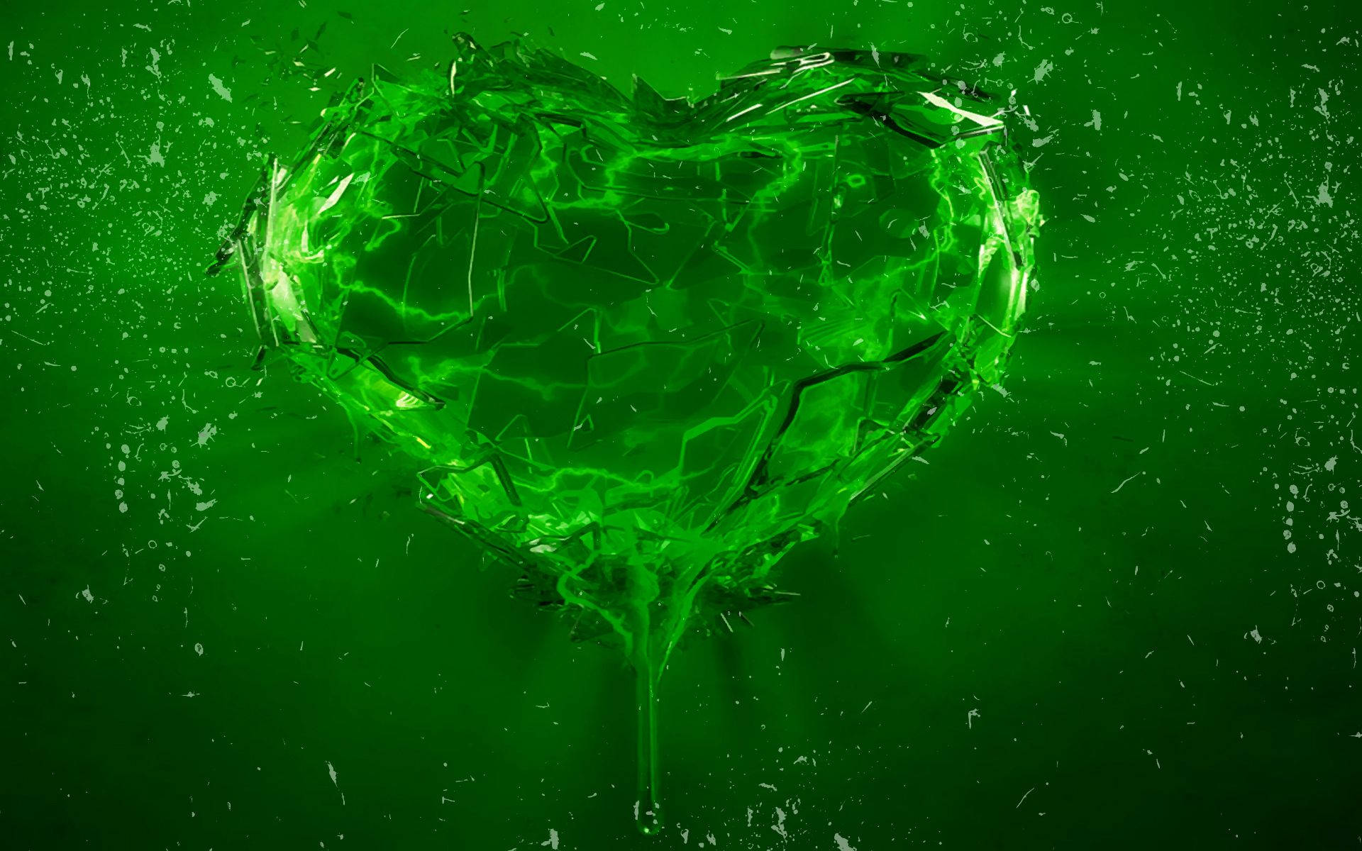 Green Heart Liquid Background