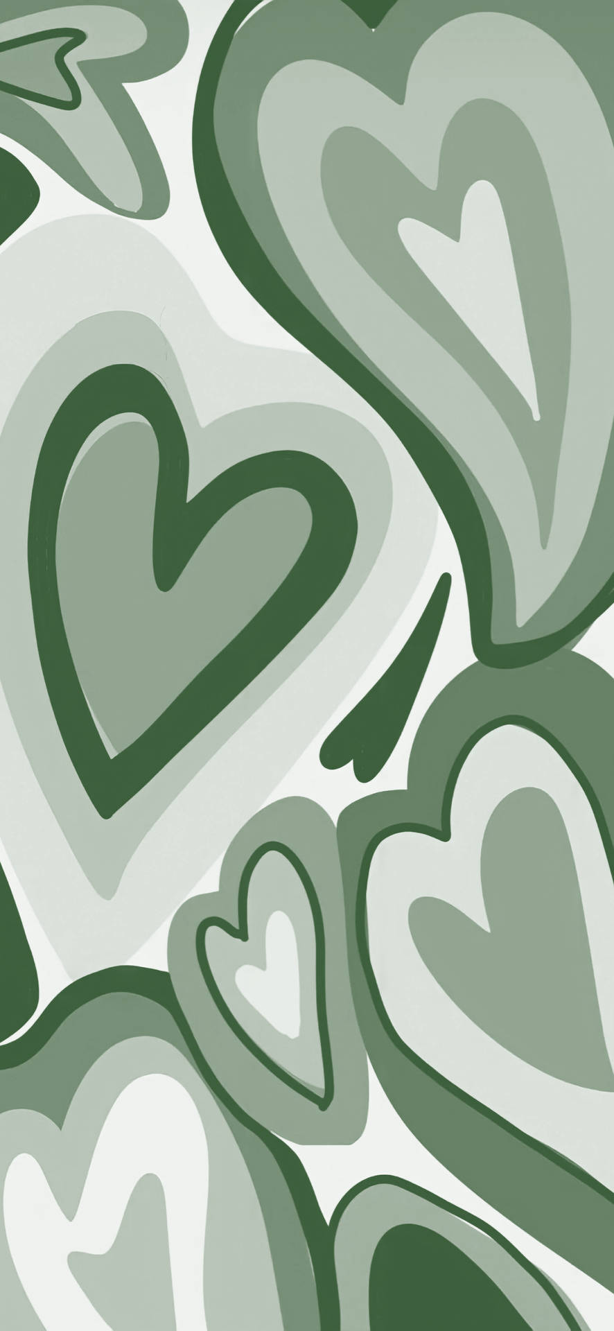 Green Hearts Abstract