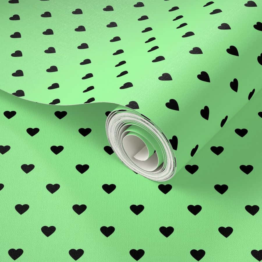 Green Hearts Wallpaper With Black Hearts Background