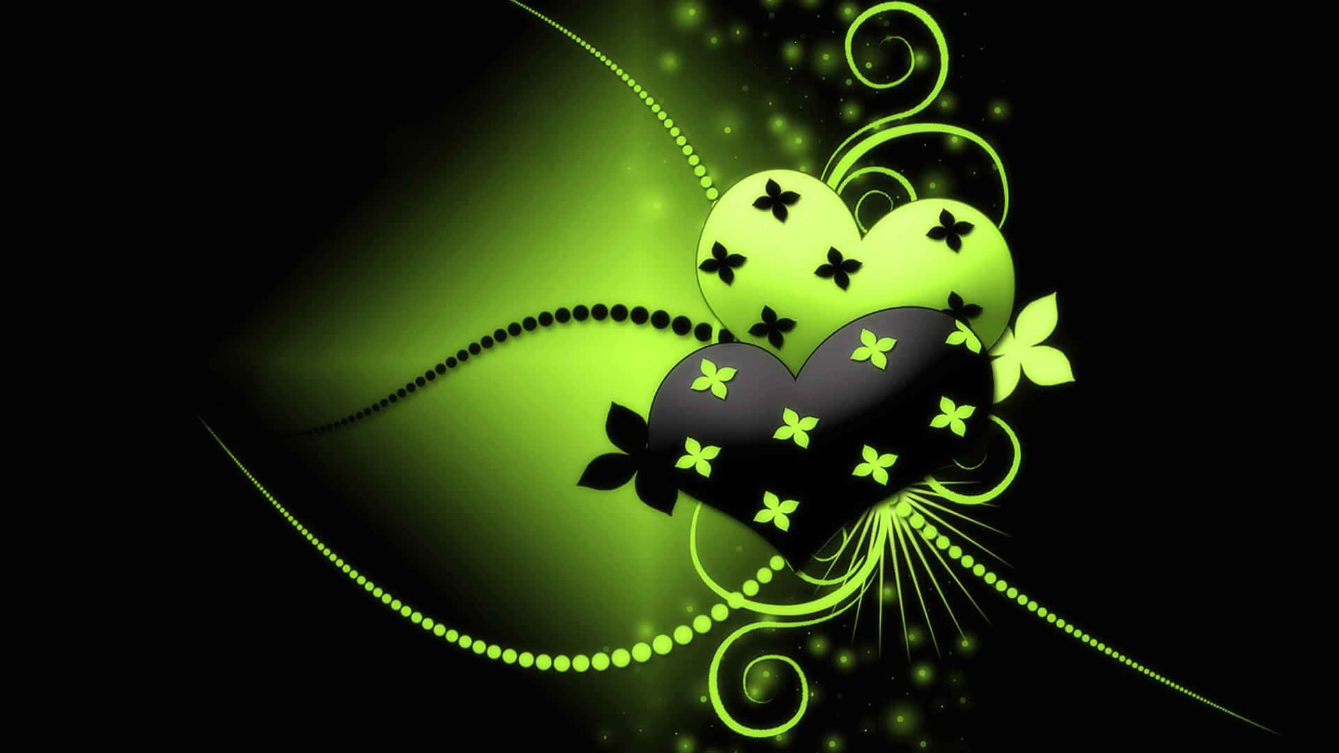 Green Hearts Wallpapers Hd Background