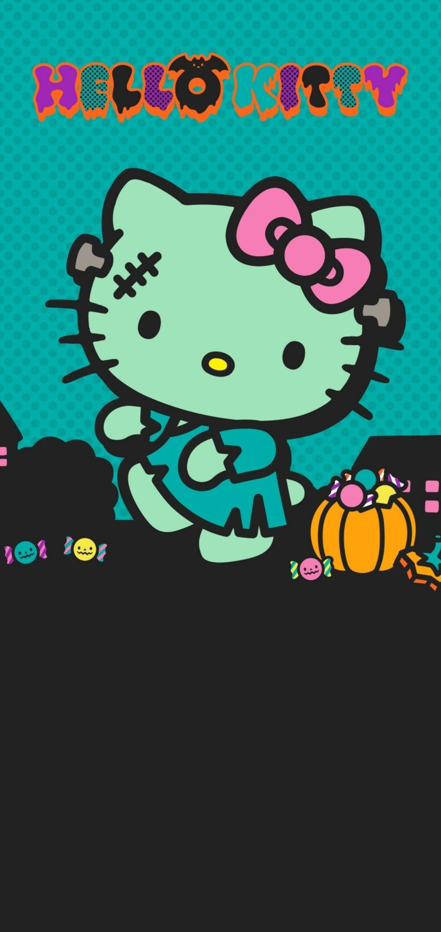 Green Hello Kitty Halloween Zombie