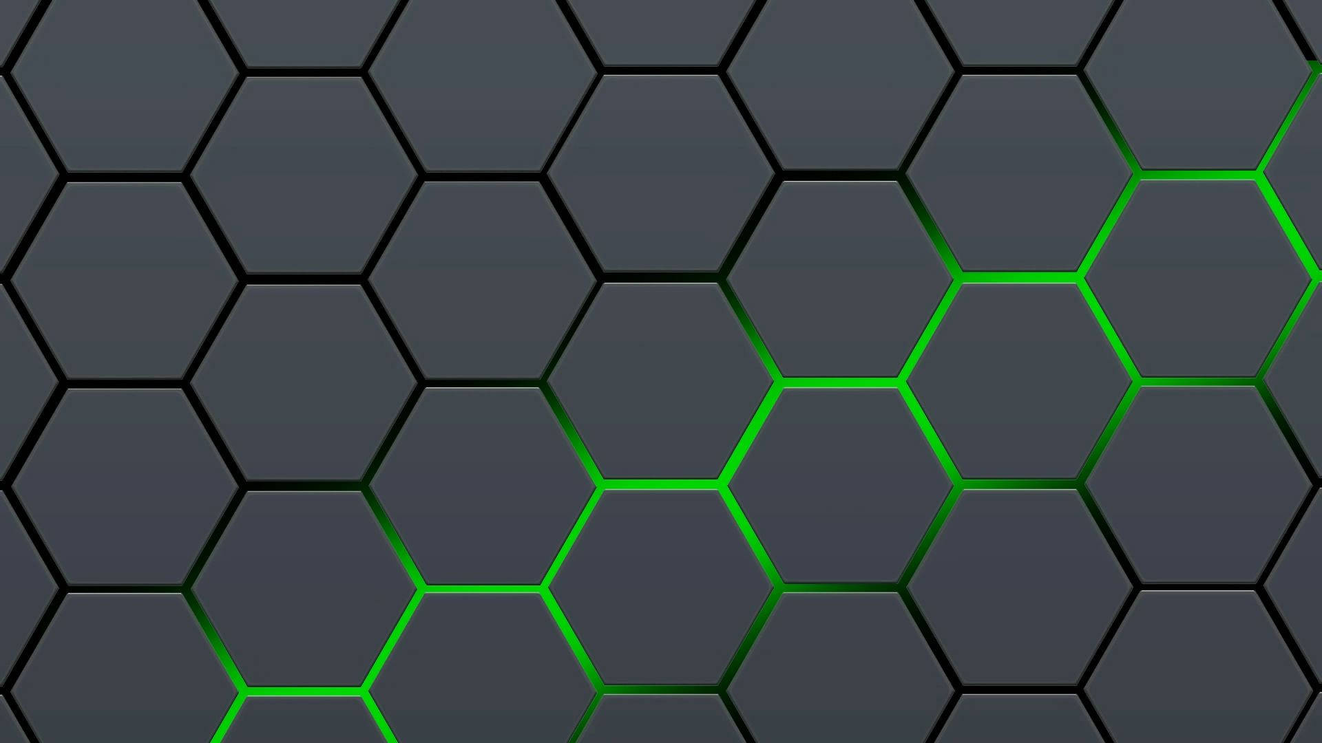 Green Hexagon Abstract Art