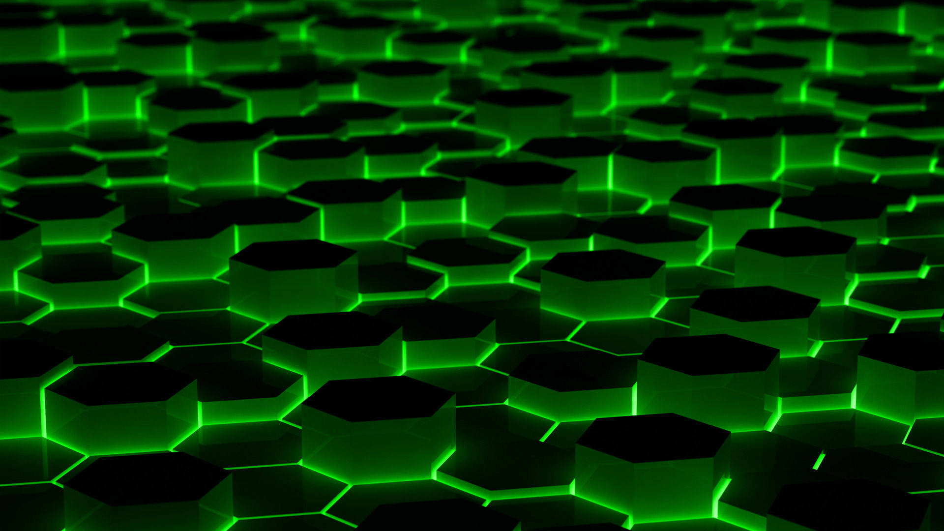 Green Hexagon Abstract Background