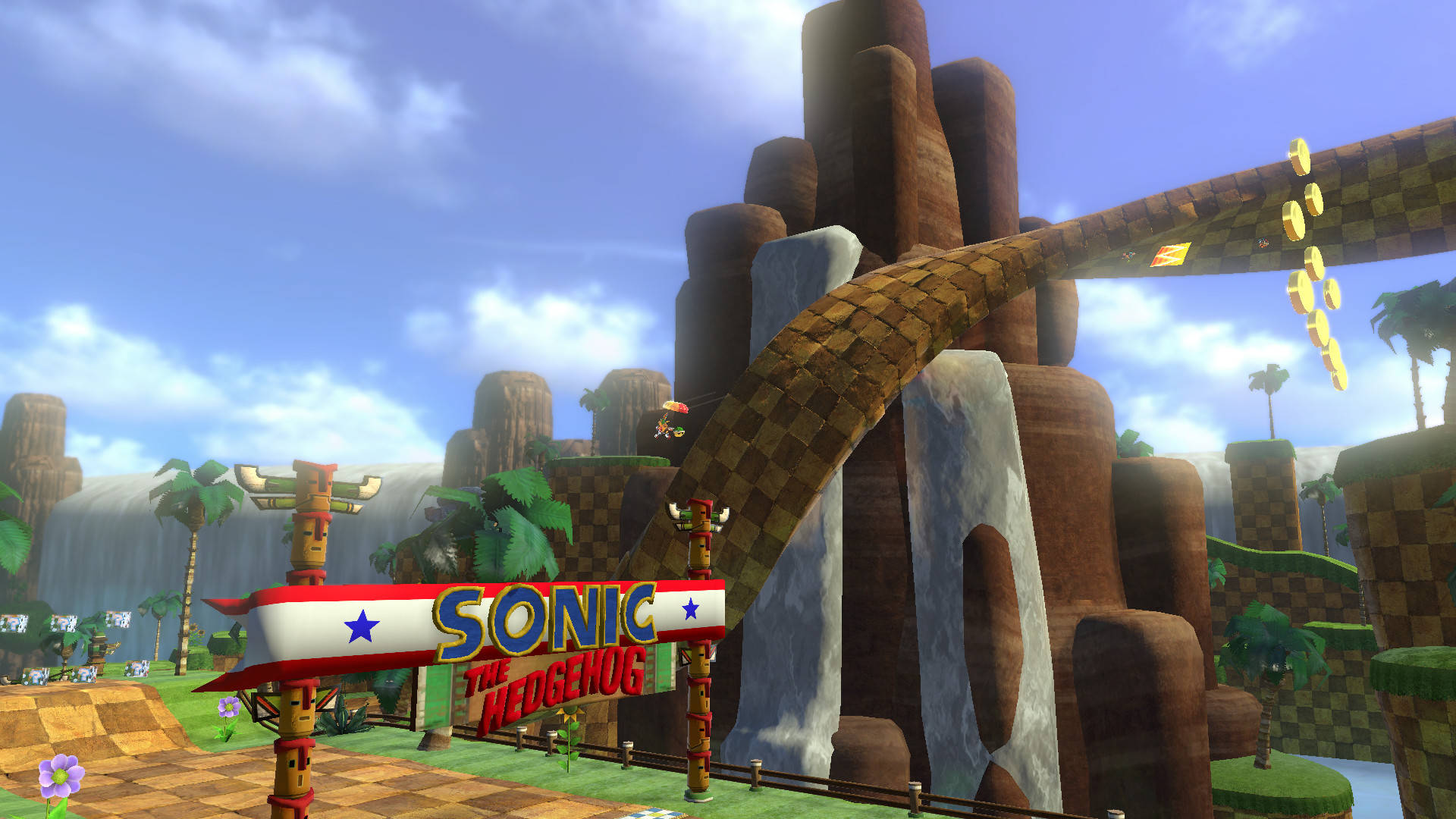 Green Hill Zone Welcome Sign Background