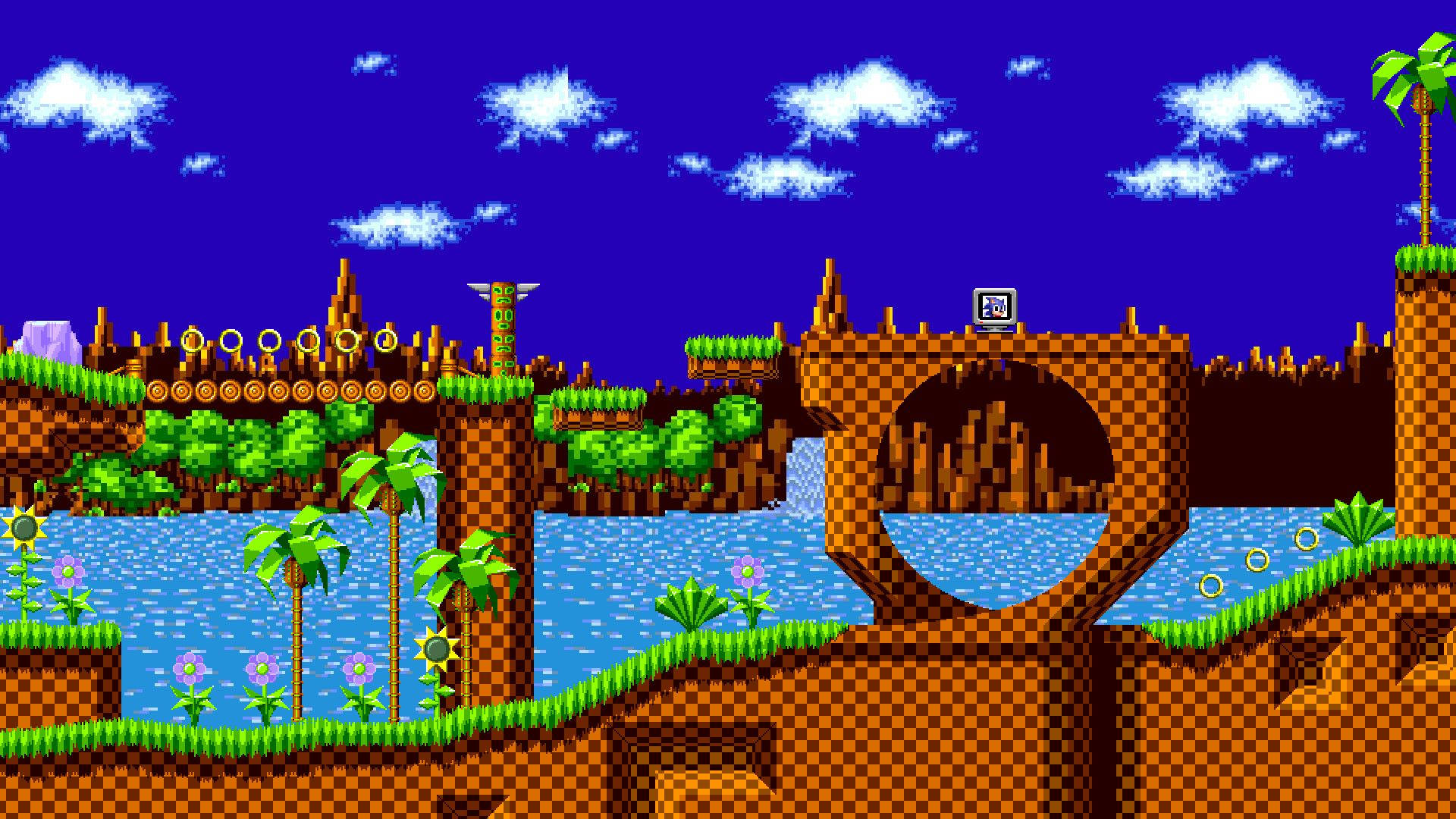 Green Hill Zone With A Loop Obstacle Background