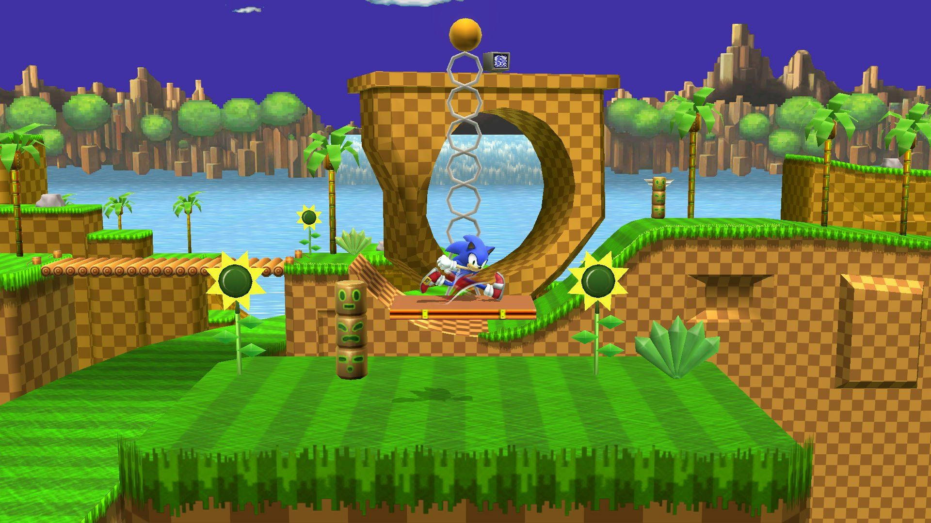 Green Hill Zone With Floating Rings Background