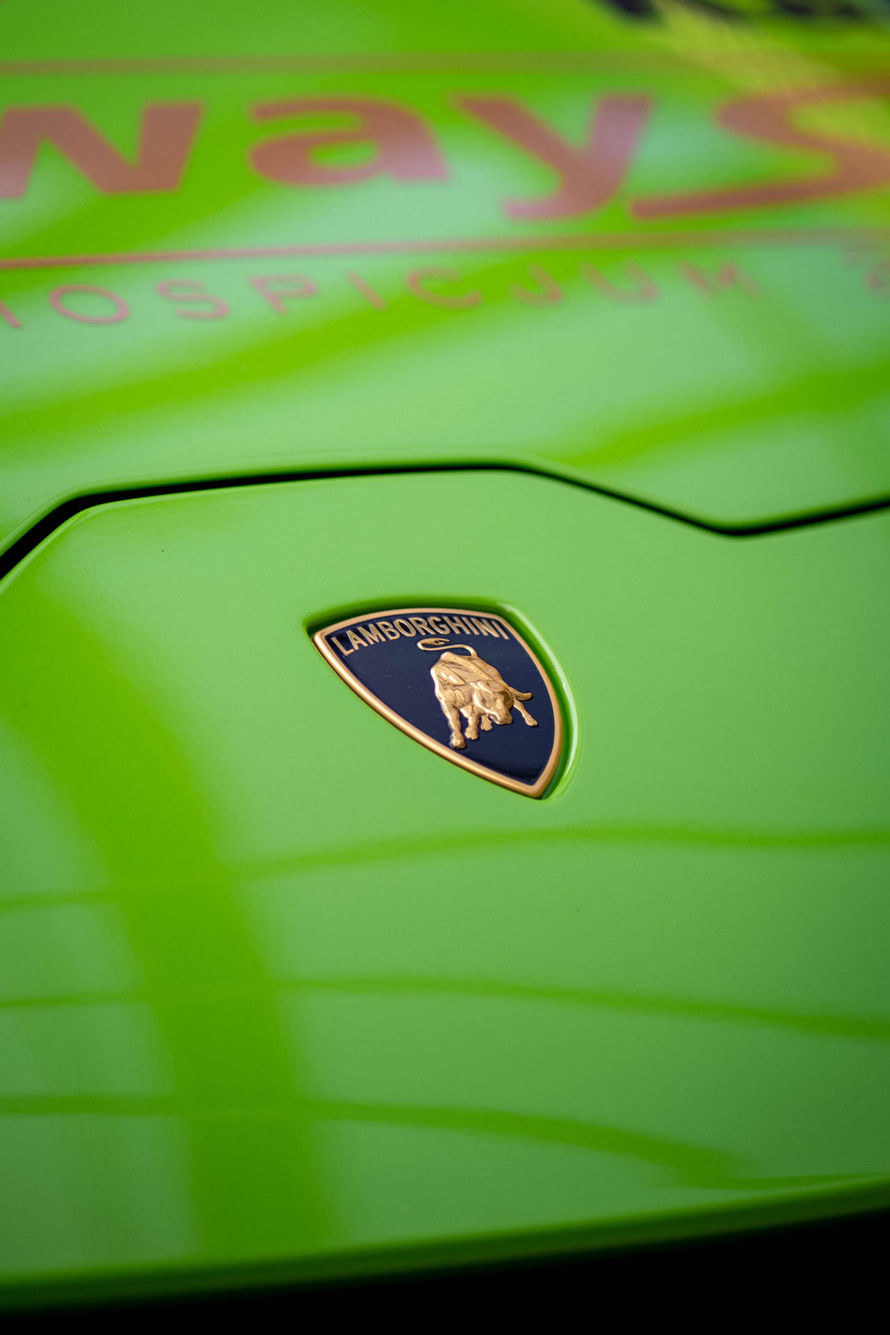 Green Hood Lamborghini Galaxy Background