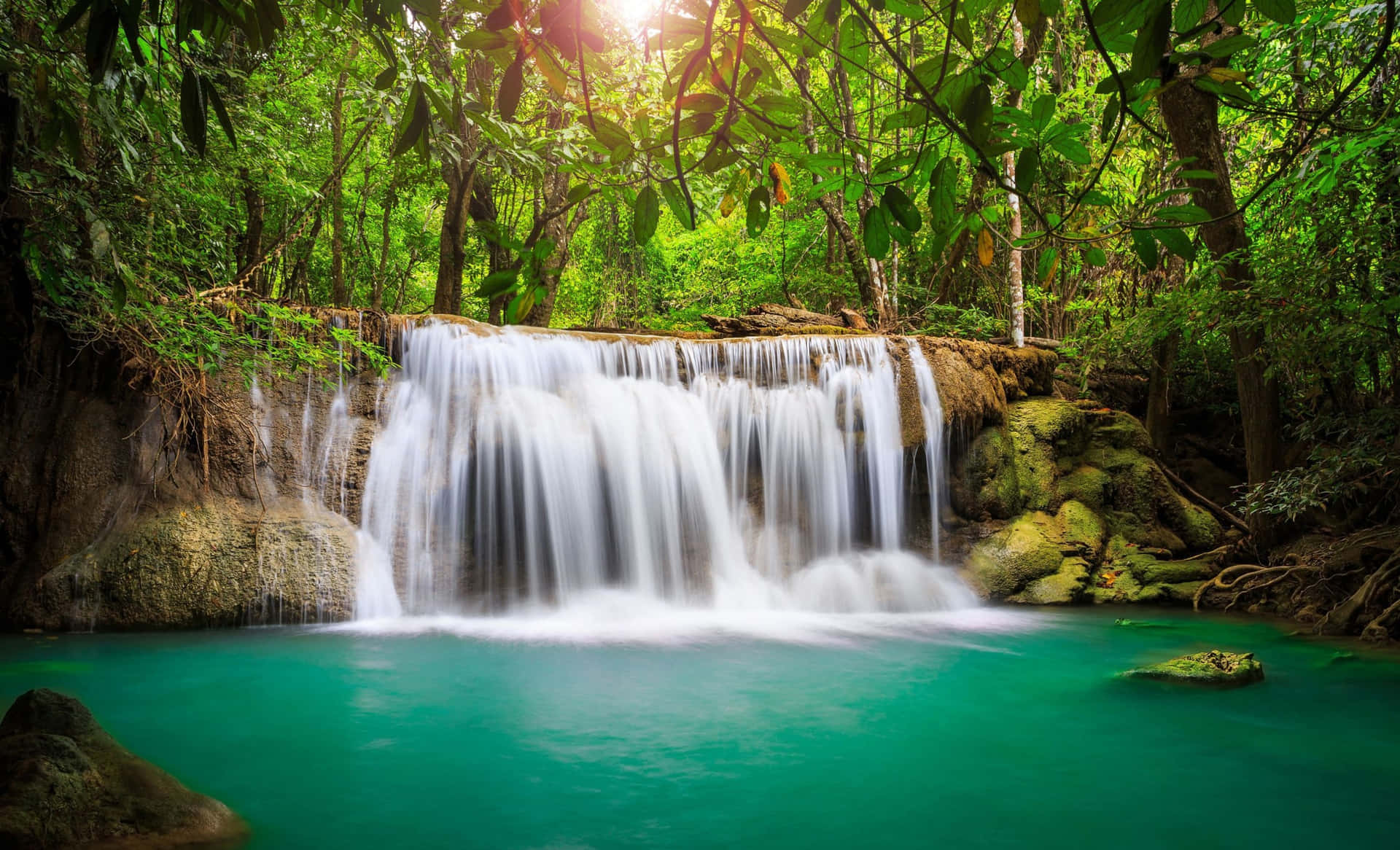 Green Huay Mae Khamin Waterfall Desktop