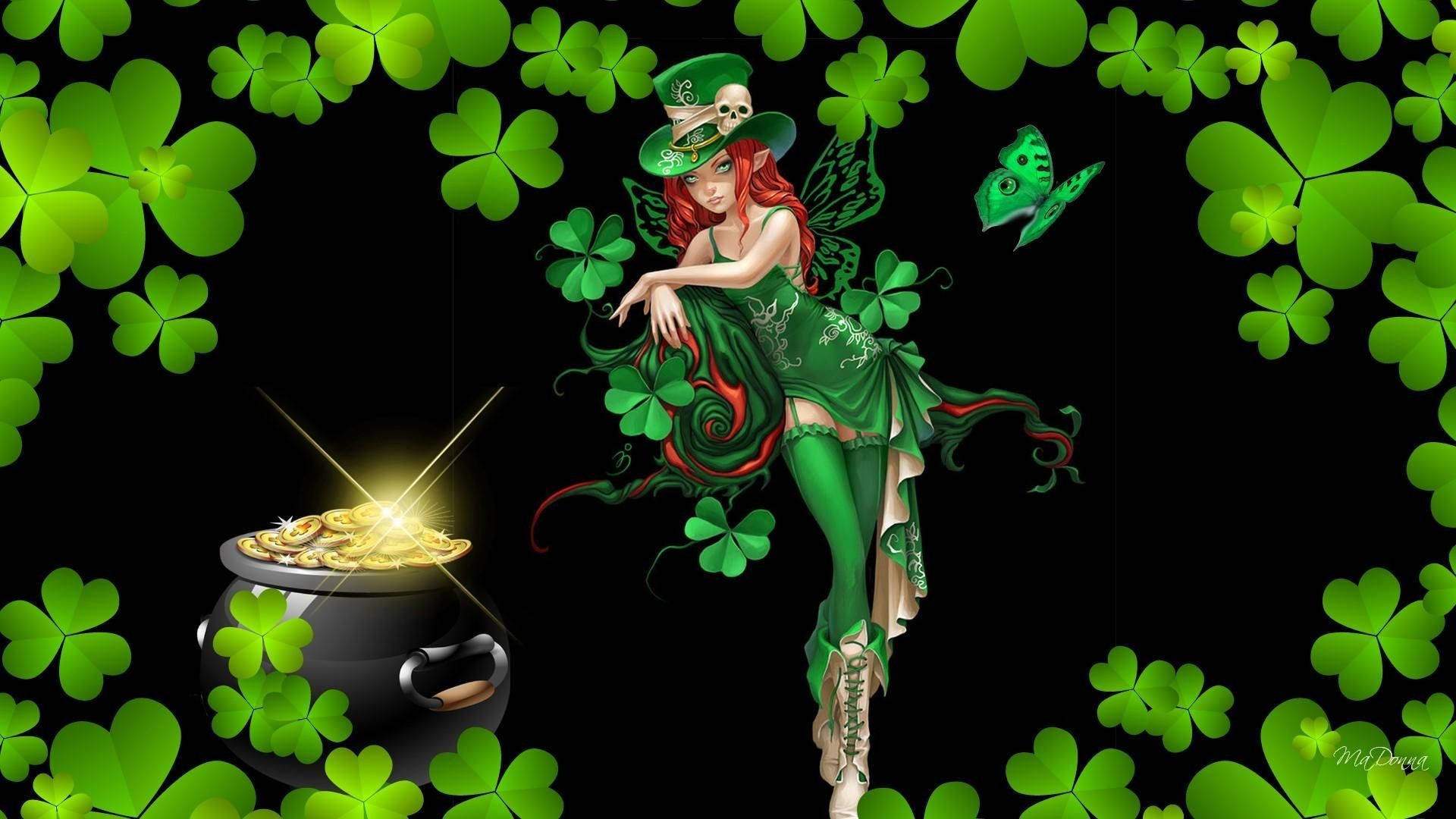 Green Irish Fairy Background