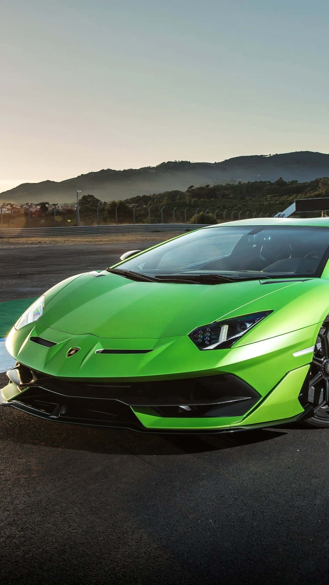 Green Lamborghini Iphone Screen Display Background