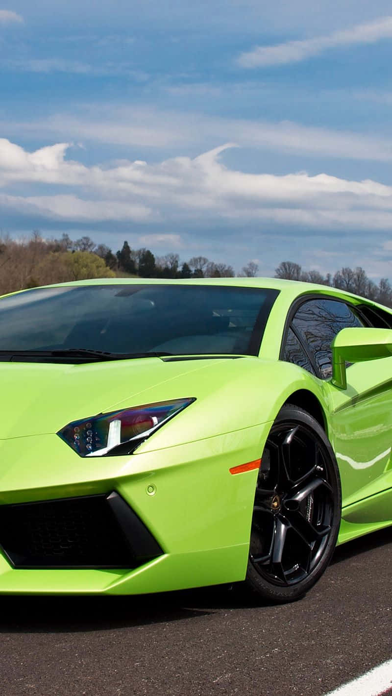 Green Lamborghini Iphone Screensaver Background