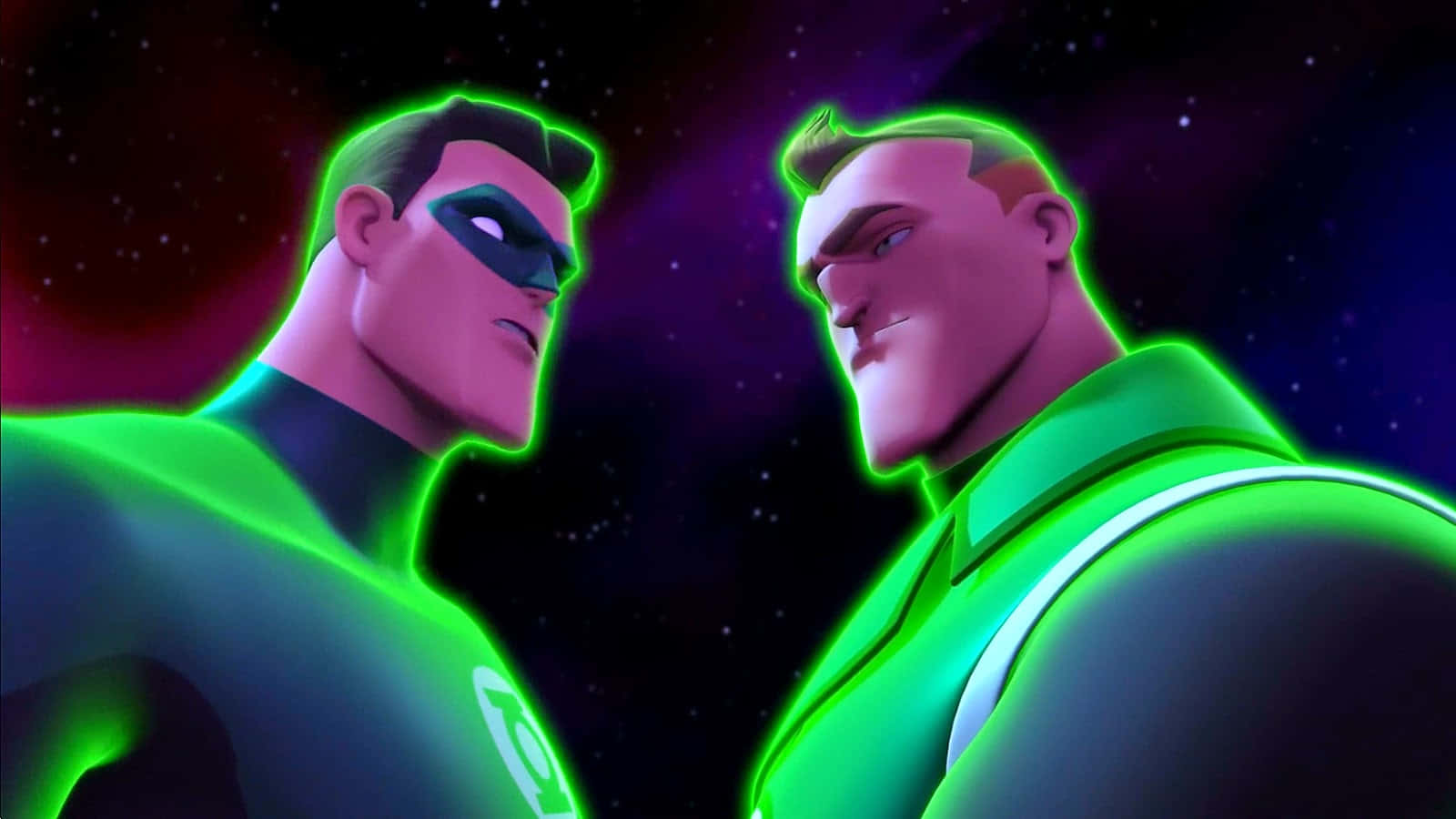 Green Lantern The Animated Series Hal And Guy Background