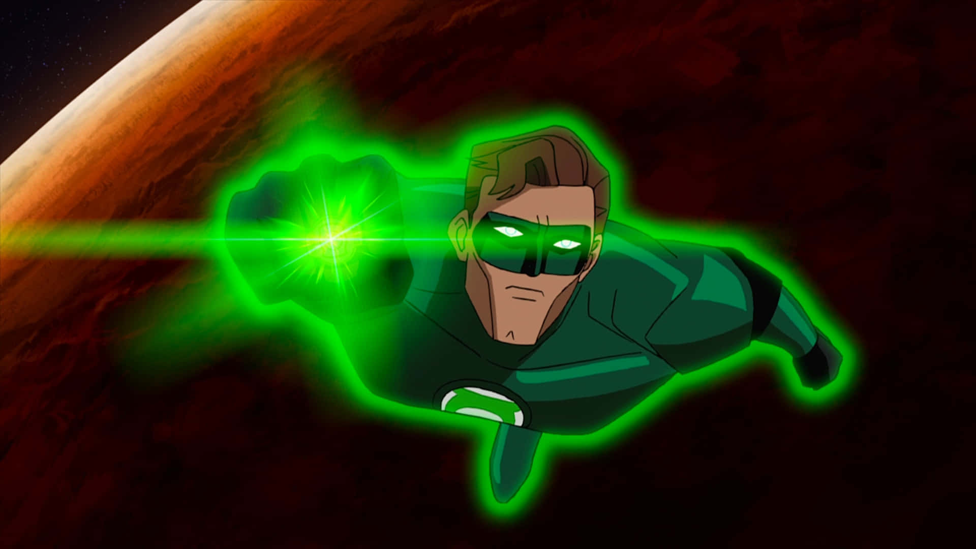 Green Lantern The Animated Series Hal In Outer Space Background