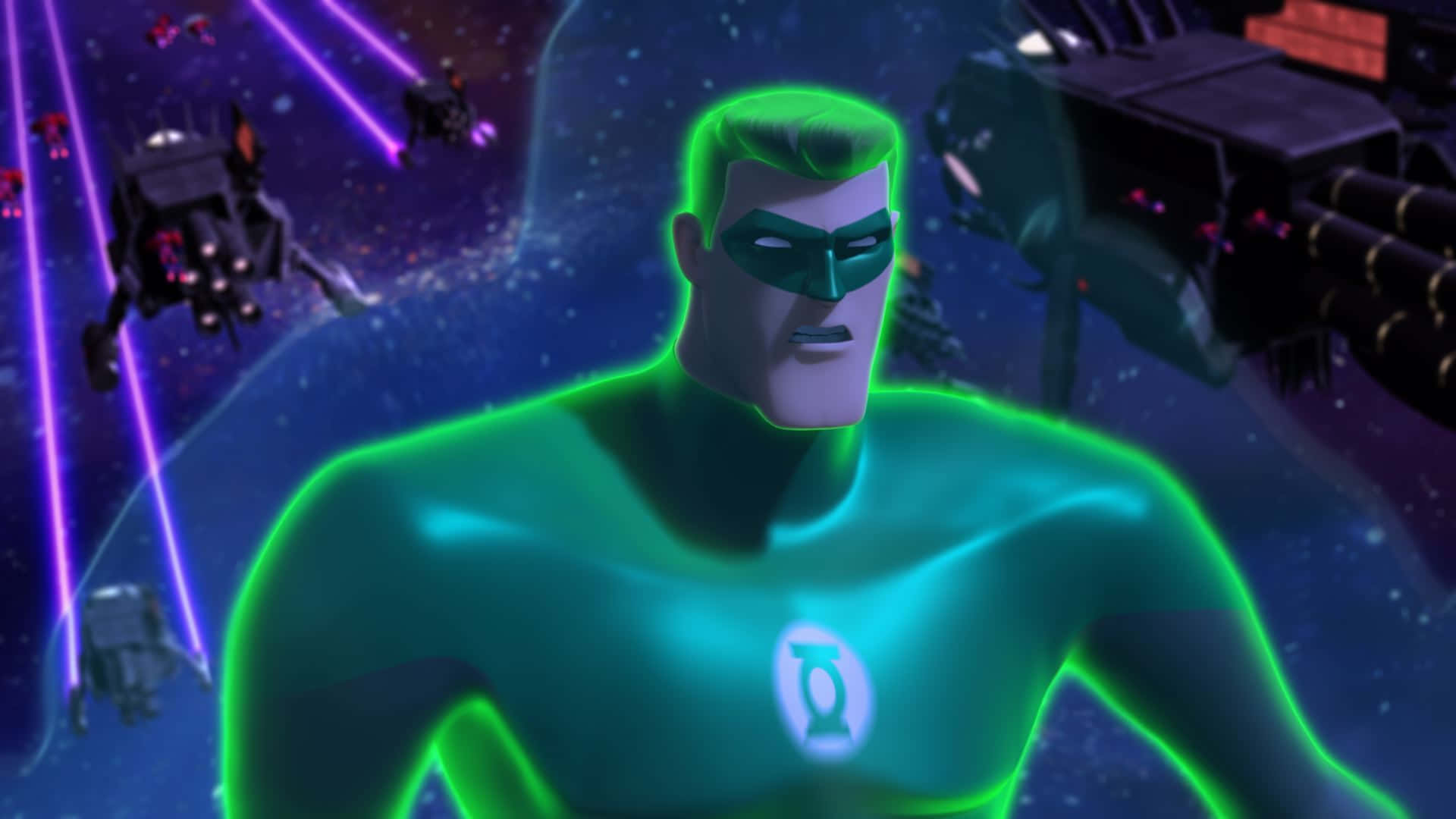Green Lantern The Animated Series Hal Jordan Surrounded Background