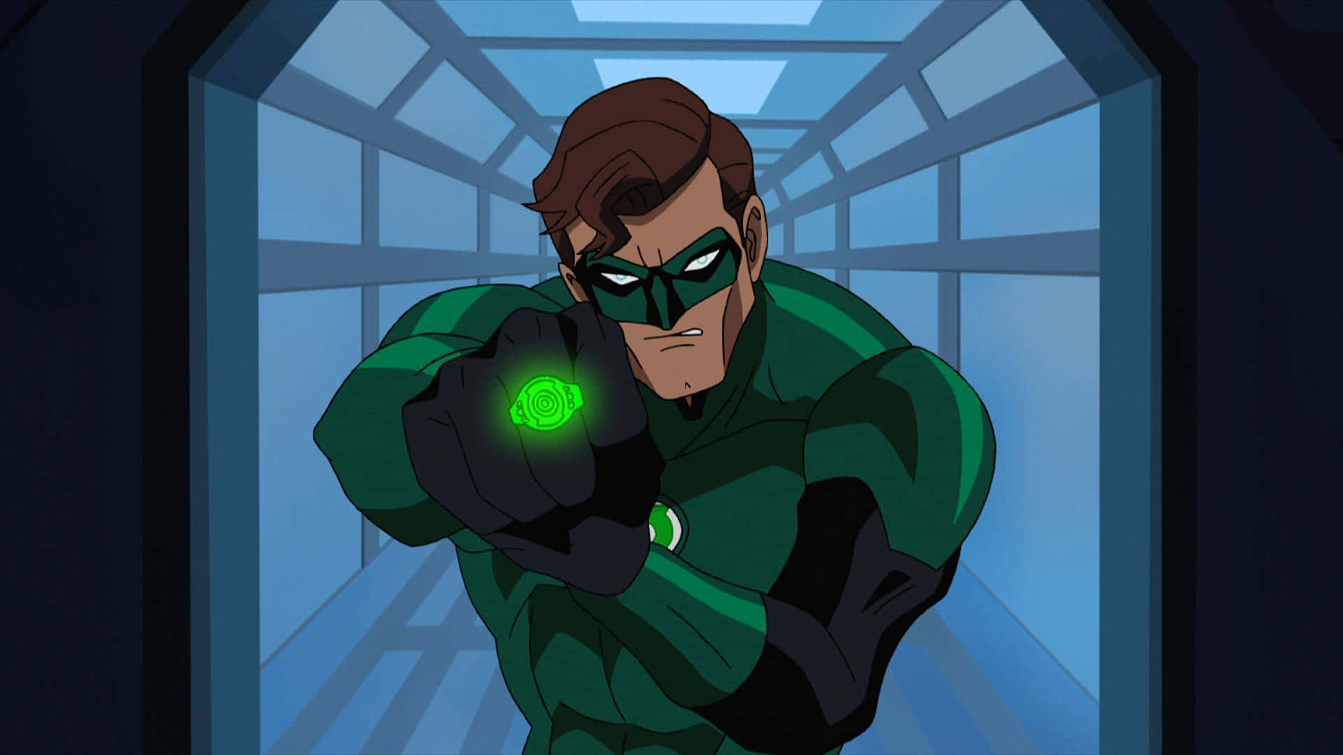 Green Lantern The Animated Series Hal Pointing Ring Background