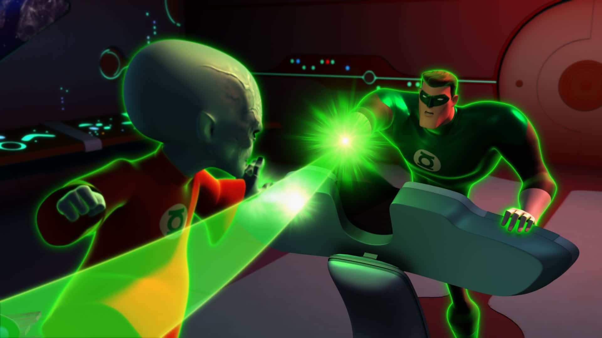 Green Lantern The Animated Series Hal Vs Guardian Background
