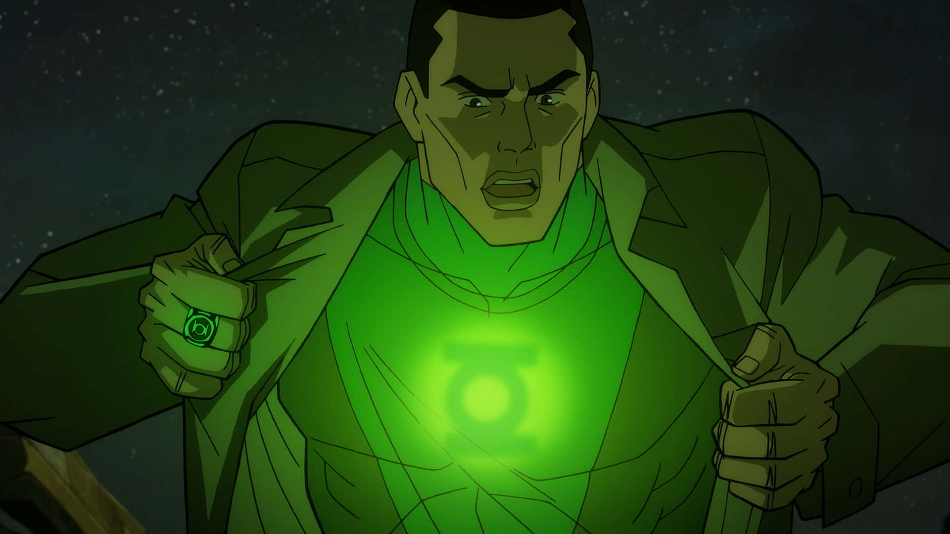 Green Lantern The Animated Series John Removing Coat Background