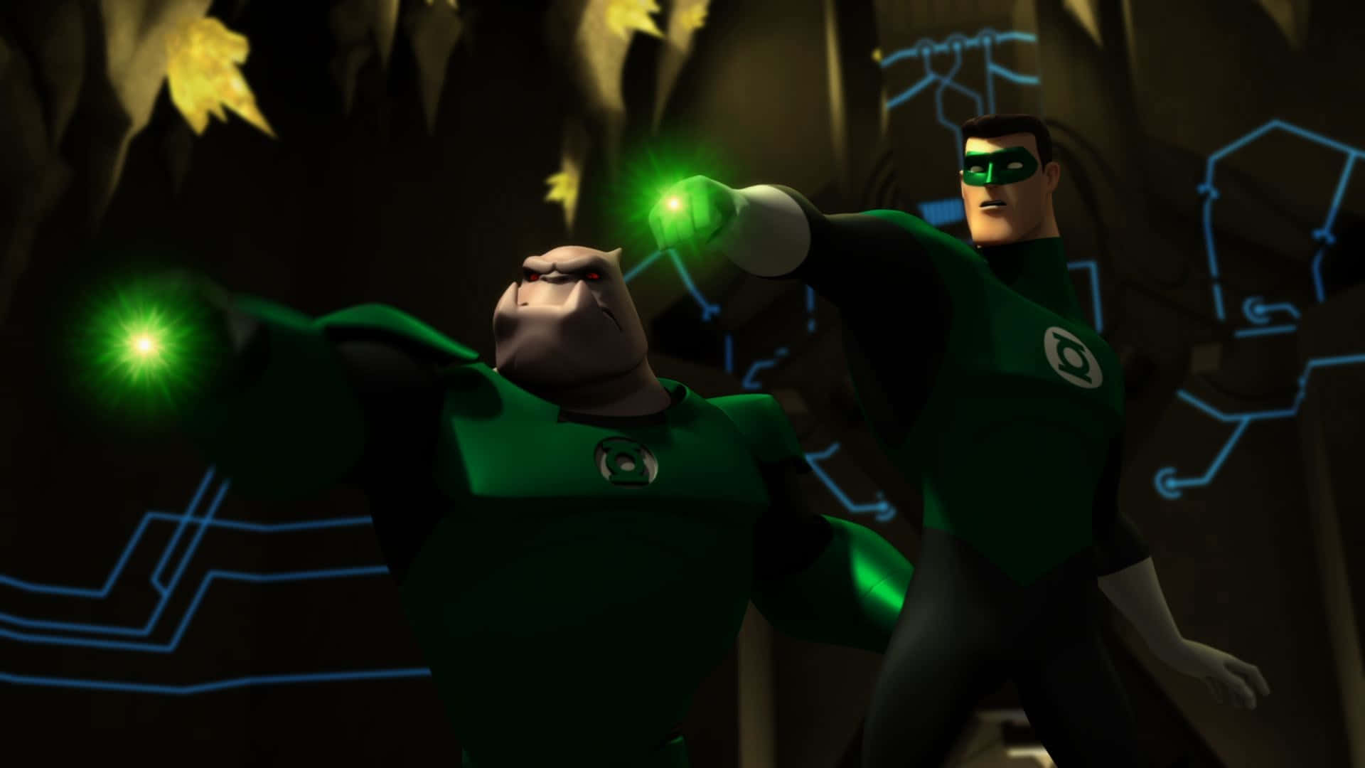 Green Lantern The Animated Series Kilowog And Hal Background