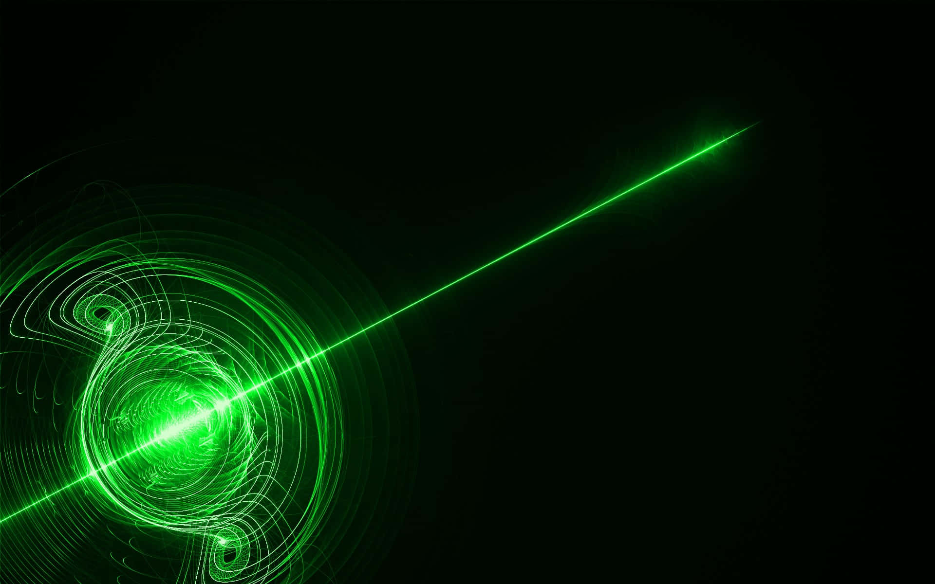 Green Laser Light Spiral Pattern Background