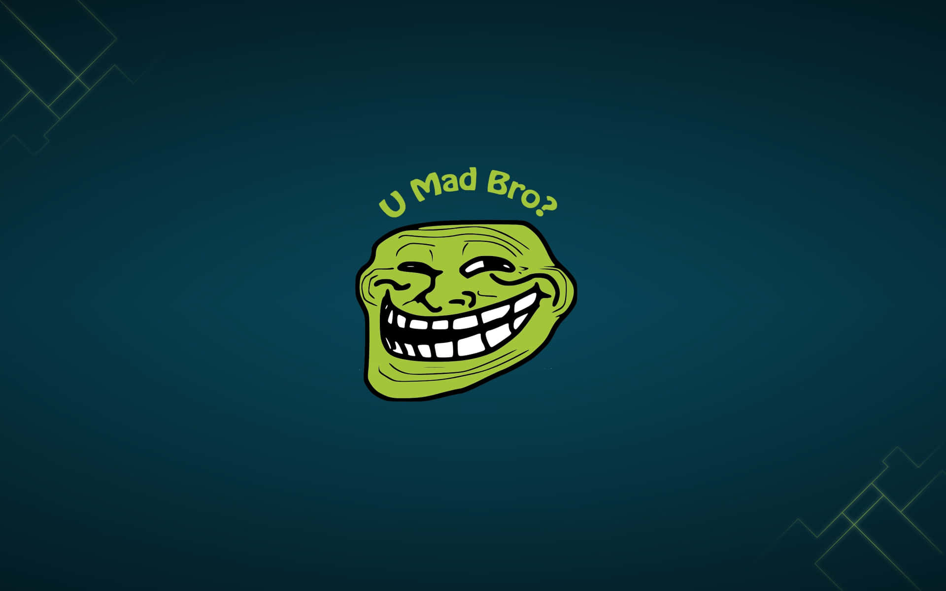 Green Laughing Troll Face Meme Laptop Background