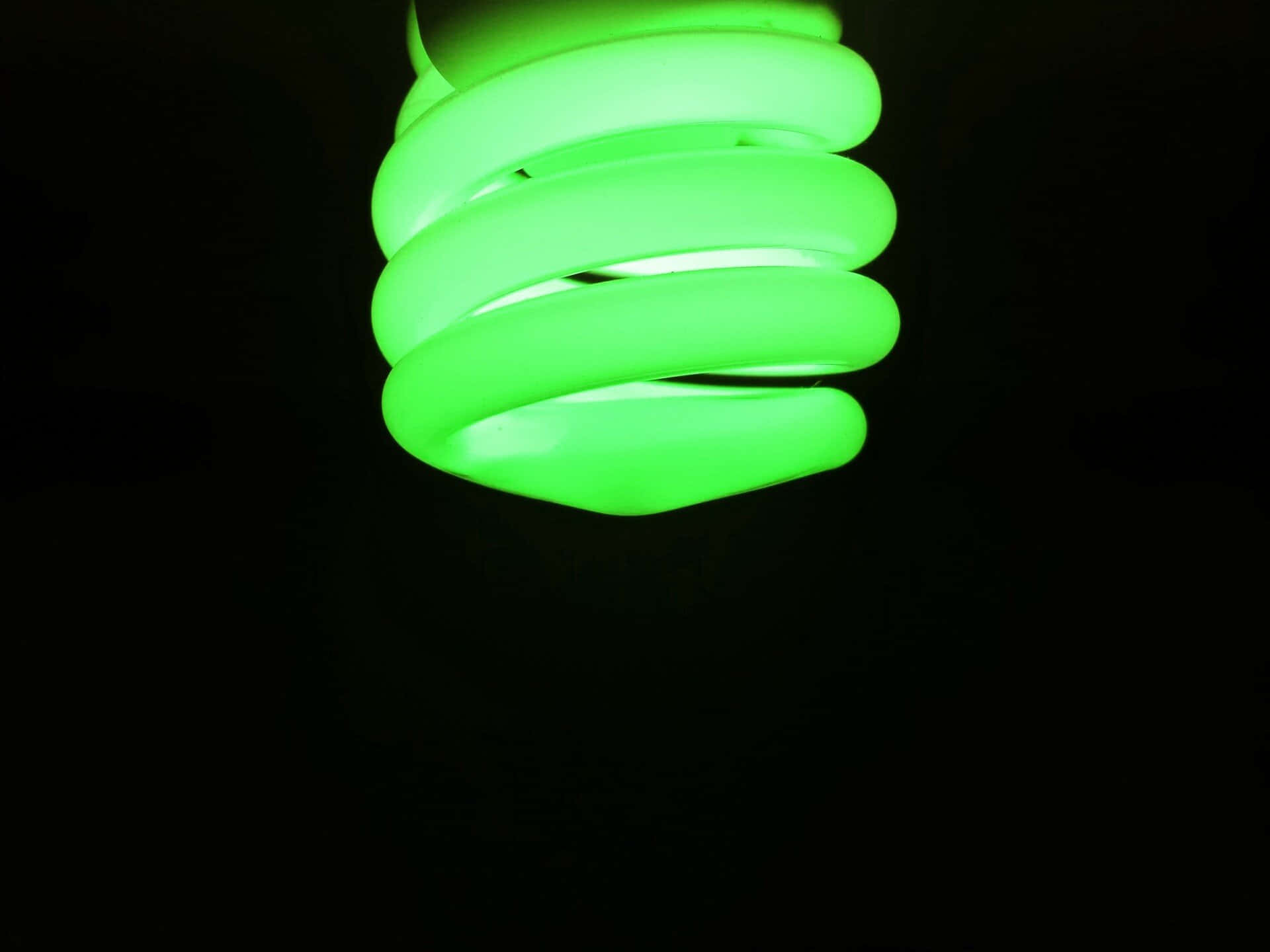 Green Led Light Bulb Black Background Background