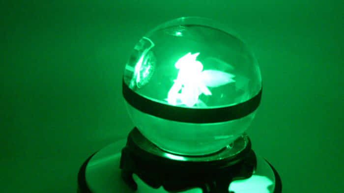 Green Light Scyther Inside Pokeball Lamp Background