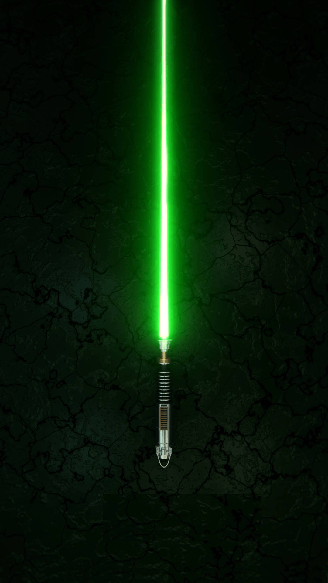 Green Lightsaber In Star Wars Cell Phone Background