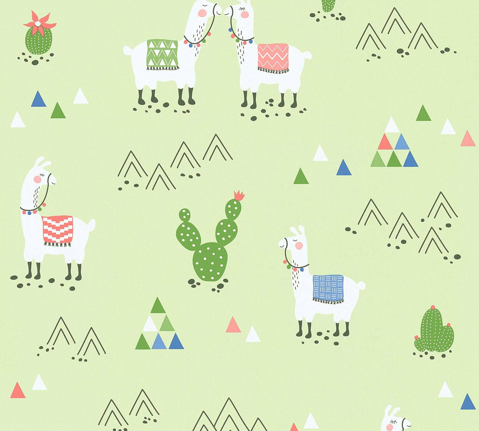 Green Llama Vector Art Background