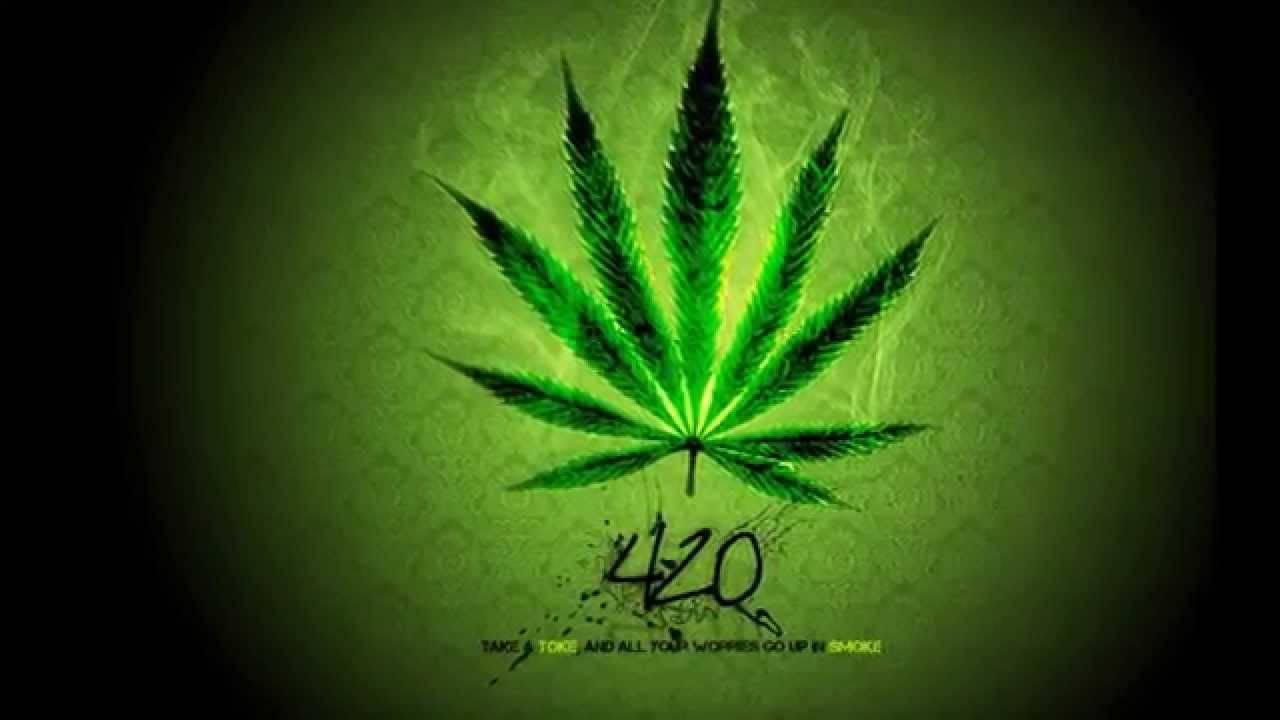 Green Marijuana Leaf 420 Background