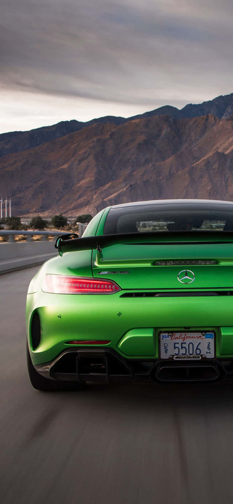 Green Mercedes Gts Back View Background