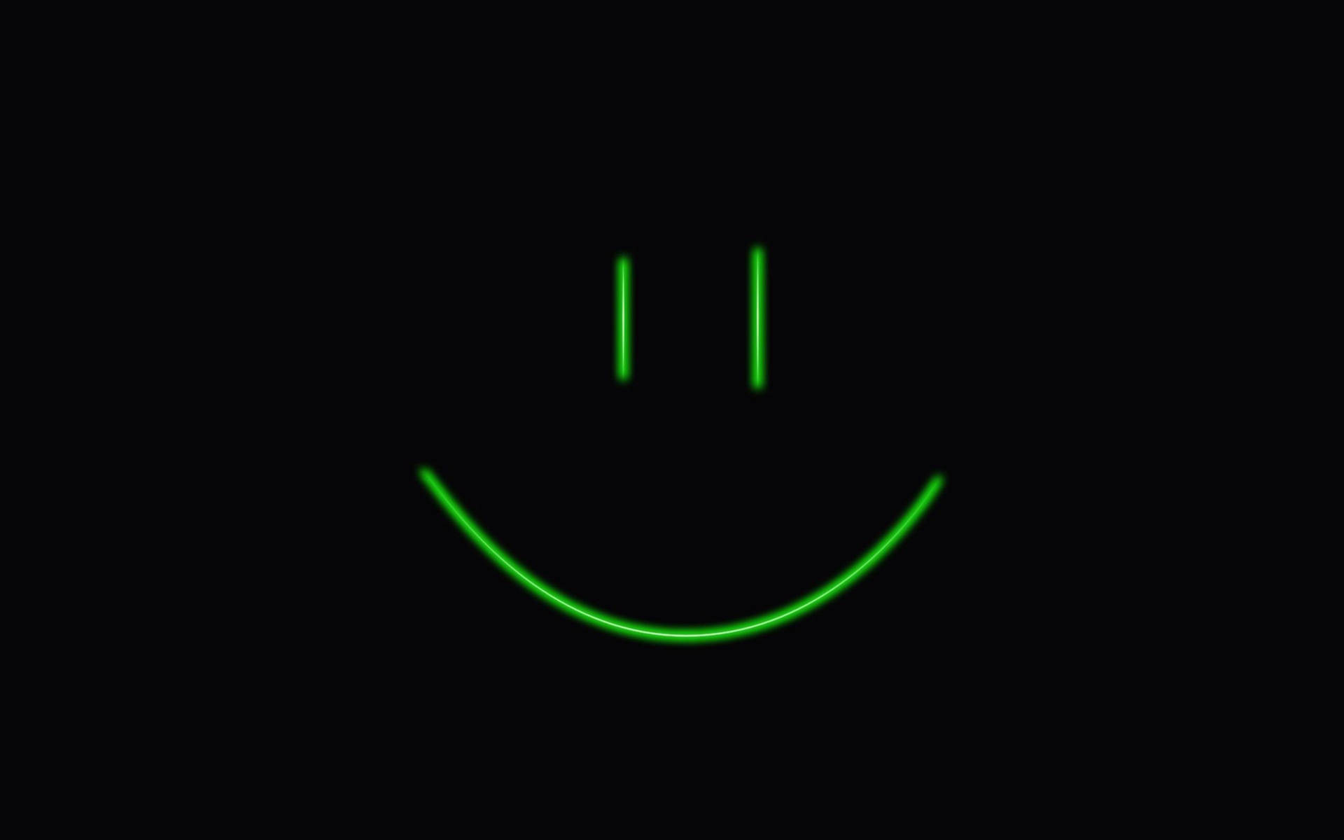Green Minimalist Smiley Face Background