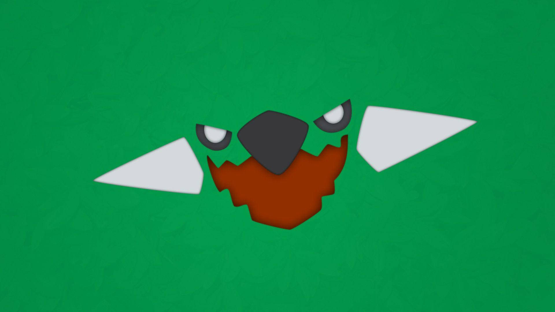 Green Minimalist Torterra Face