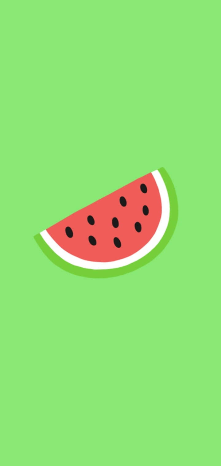 Green Minimalistic Cute Watermelon Art Background