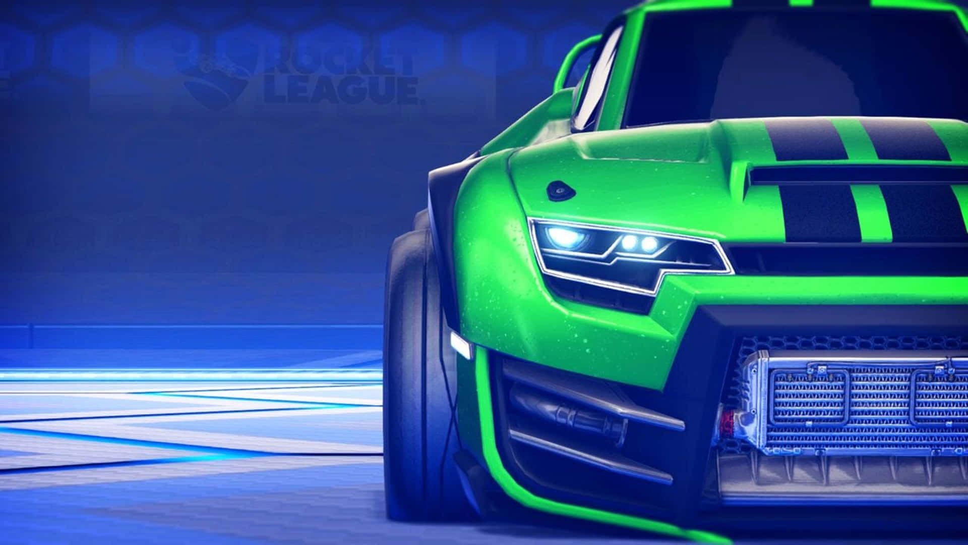 Green Muscle Car Rocket League 4k Background