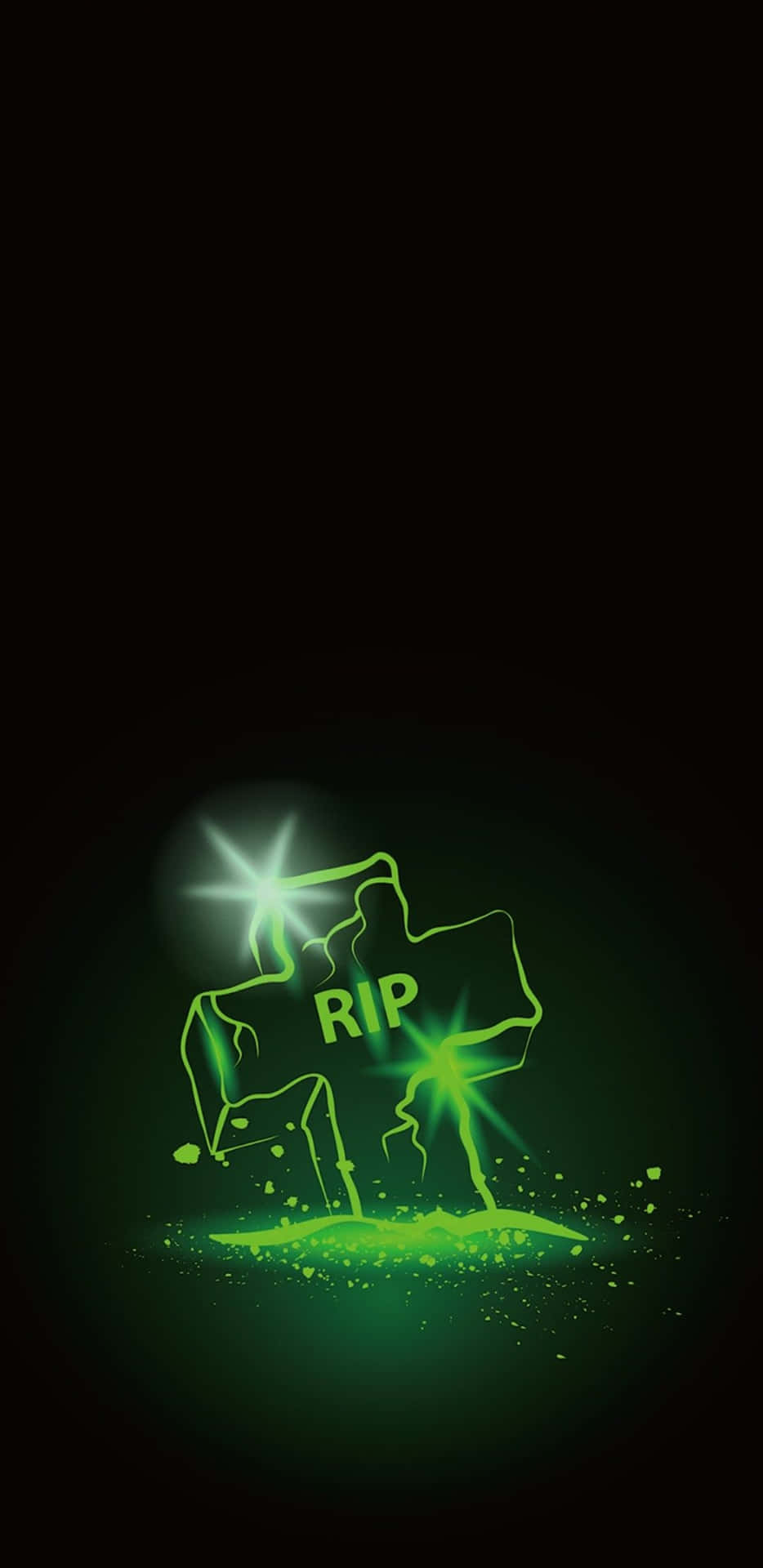 Green Neon Halloween Crucifix Background